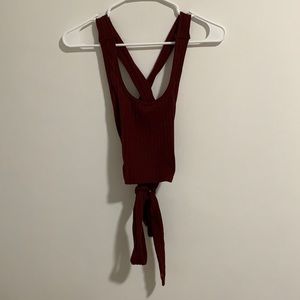 Maroon wrap top